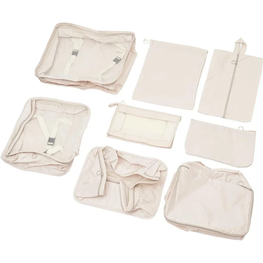 Set of 8 Travel Storage Bags to - Zipper Packing Bags Luggage Toiletry Organizer